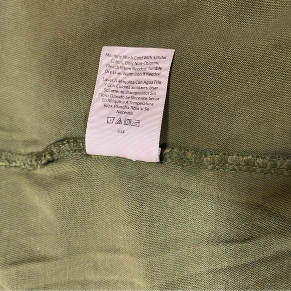 Time and Tru Women Top 100% Pima Cotton Scoop Neck Chest Pocket Green Size XL - Picture 5 of 10